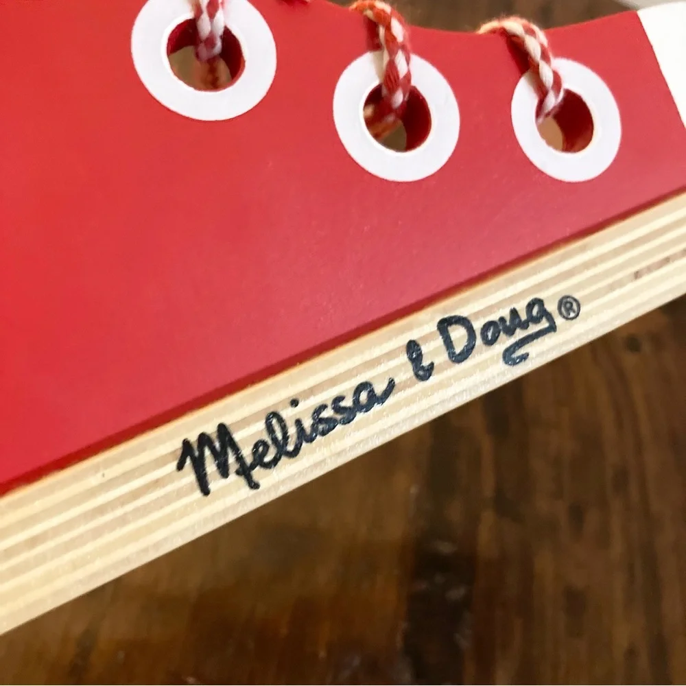 Melissa & Doug Wood Lacing Sneaker Educational Toy - Picture 3 of 8